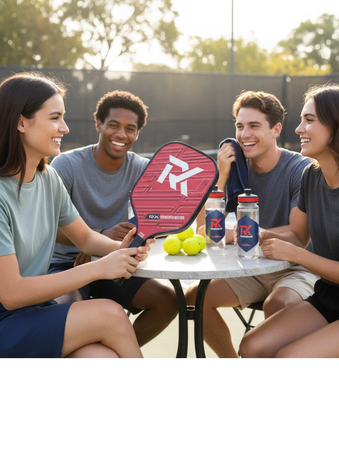 padelpickleball.store adidas RX Series ATTK red pickleball paddle with Spin Blade Grit surface on a court