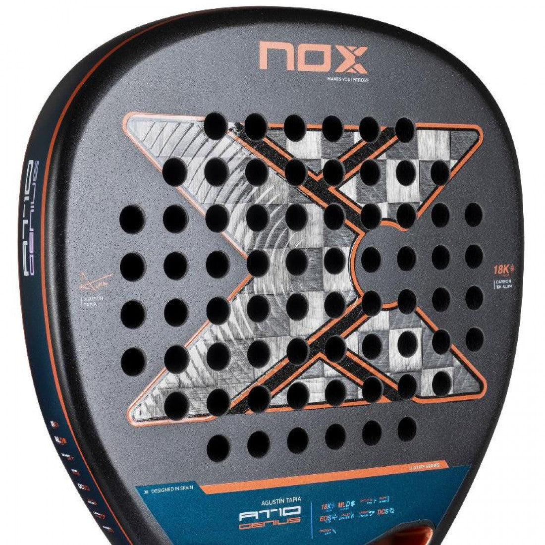 Padel Racket Nox AT10 Attack 18K Alum 2025 by Agustin Tapia