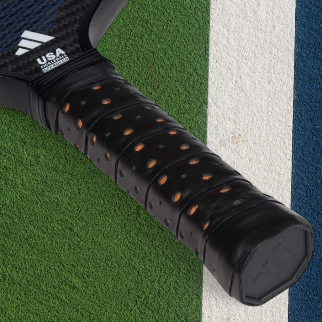 padelpickleball.store adidas Adipower Carbon Control pickleball paddle with black carbon fiber face and white stripes