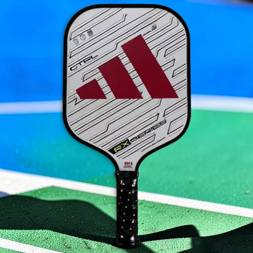 padelpickleball.store adidas RX Series CTRL pickleball paddle in white with red branding on a court surface