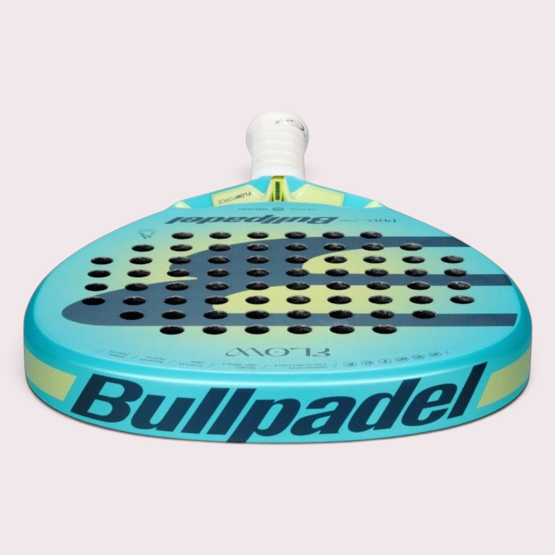 padelpickleball.store Bullpadel Flow Woman 2025 padel racket in teal and yellow with hybrid shape and white grip