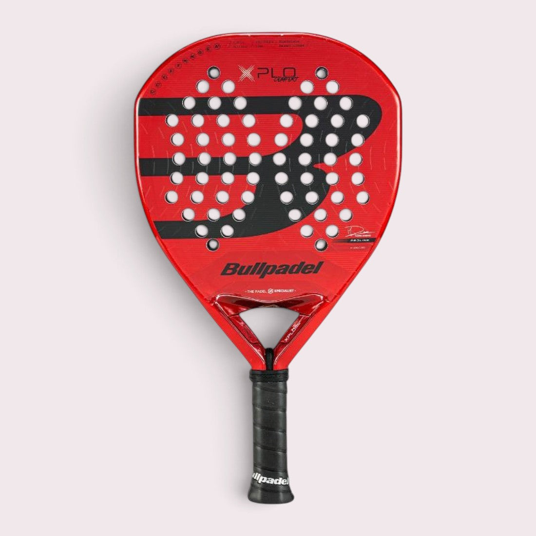 padelpickleball.store Bullpadel Xplo Comfort professional padel racket in red and black with ergonomic grip