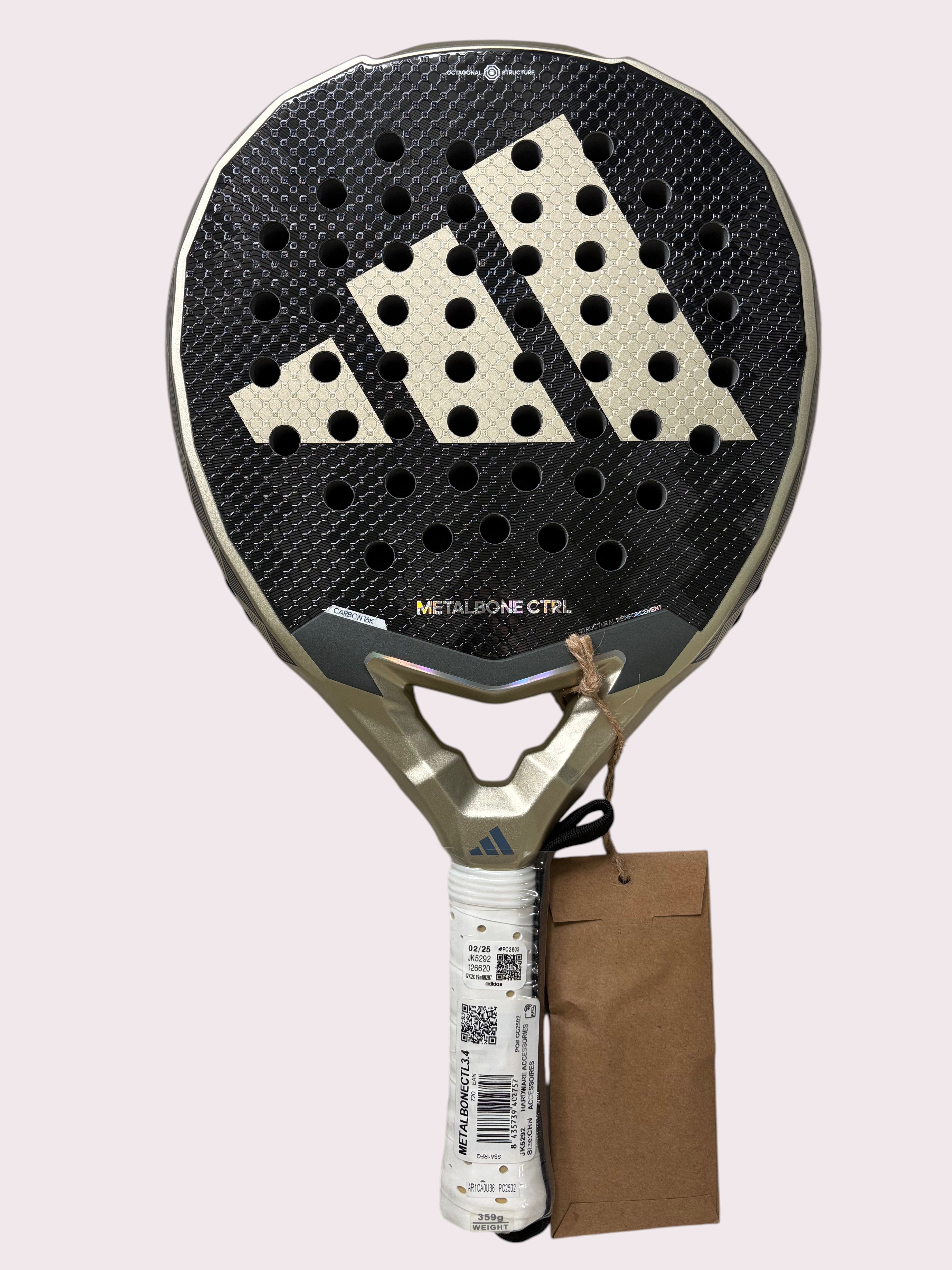 padelpickleball.store Adidas Metalbone Carbon CTRL 3.4 2025 round padel racket with 6K carbon fiber face and white grip